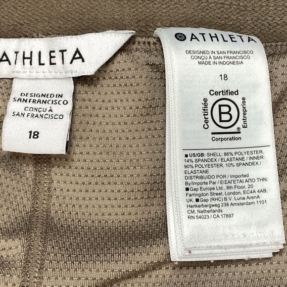 Athleta Skort Womens Sz 18 Classic Taupe Tan Golf Tennis Pickle Ball Skorts - Picture 15 of 16